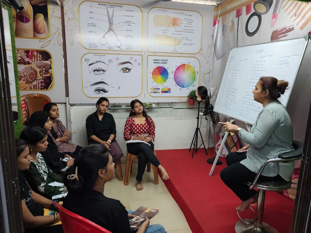 Gauri Ma'am while teaching.