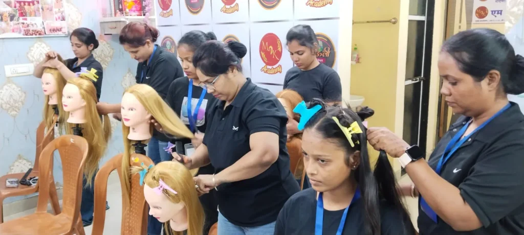 Hair Cutting Practice by Students at Mauli foundation - MK Academy